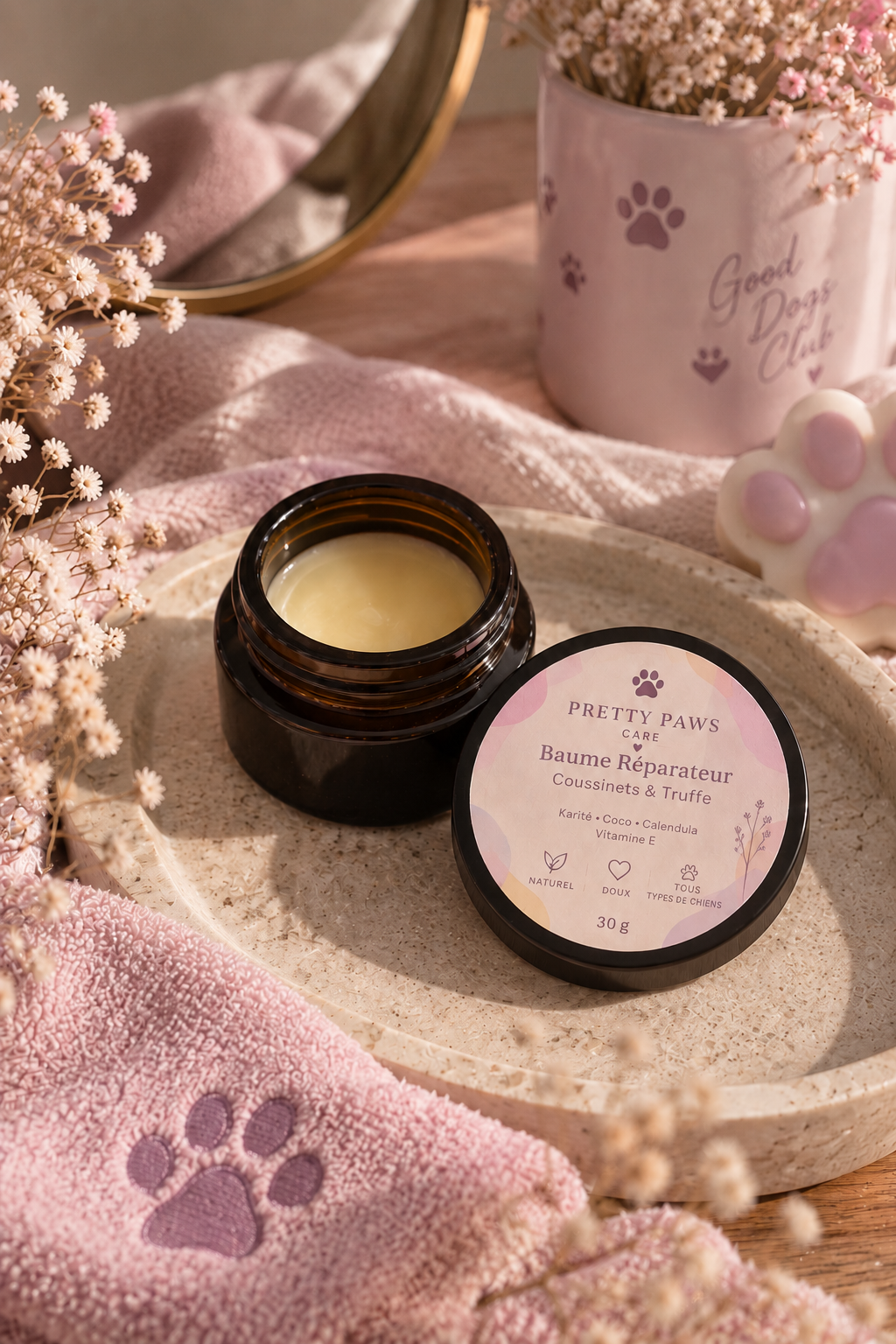 Pretty Paws Care – Baume Réparateur Coussinets & Truffe