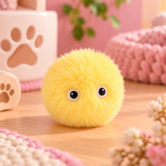 Balle interactive sonore pour chat - Jaune